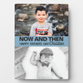可愛い今そして息子の写真父の日モダン フォトプラーク (正面)