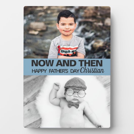 可愛い今そして息子の写真父の日モダン フォトプラーク (正面)