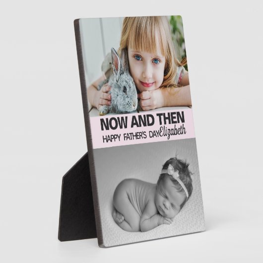 可愛い今と娘の写真父の日 フォトプラーク (側面)