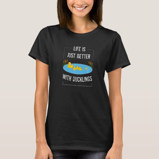 可愛い仕事をするアヒルDで人生が良い Tシャツ (正面)