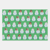 可愛い休日の漫画のパターカスタムン子供 ラッピングペーパーシート (正面)