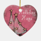 可愛い休日はピンクのクリスマスツリー セラミックオーナメント (裏面)