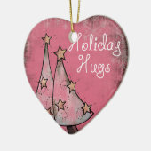 可愛い休日はピンクのクリスマスツリー セラミックオーナメント (左)