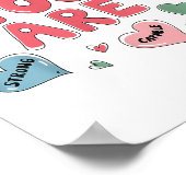 可愛い先生キッズヴァレンティーンズデー教えハートキャンディ ポスター (角)