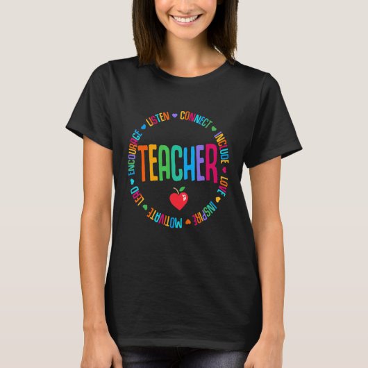 可愛い先生スクー感動的ドカラフルエレメンタ Tシャツ (正面)