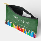 可愛い先生チョークボード色鉛筆 アクセサリーポーチ (見開き)