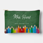 可愛い先生チョークボード色鉛筆 アクセサリーポーチ (正面)
