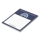 可愛い先生ボホレインボオンネイビーブルーメモ帳 ノートパッド (回転)