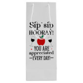 可愛い先生鑑賞ワードアート ワインギフトバッグ (裏面)