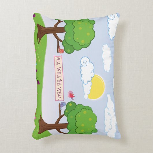 可愛い全てが良く期待される木の鳥の子供の名前 アクセントクッション (正面(垂直))