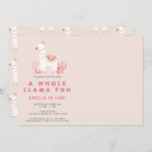 可愛い全体ラマおもしろいピンク最初の誕生日写真