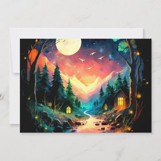 可愛い冒険がティンバーランド赤ちゃんシャワーを待つ 招待状 (裏面)