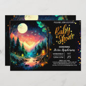 可愛い冒険がティンバーランド赤ちゃんシャワーを待つ 招待状 (正面/裏面)