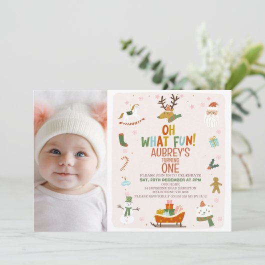 可愛い写真ああ何おもしろいクリスマス1日 招待状 (スタンド正面)