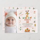 可愛い写真ああ何おもしろいクリスマス1日 招待状 (正面/裏面)