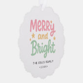 可愛い写真のクリカラフルスモダンマス オーナメントカード (右)