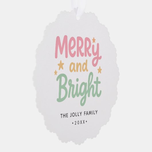 可愛い写真のクリカラフルスモダンマス オーナメントカード (右)