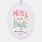 可愛い写真のクリカラフルスモダンマス オーナメントカード (左)