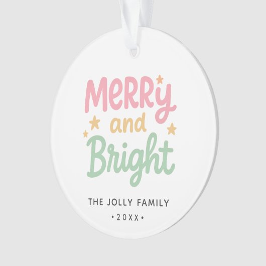 可愛い写真のクリカラフルスモダンマス オーナメント (正面)