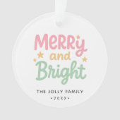 可愛い写真のクリカラフルスモダンマス オーナメント (正面)