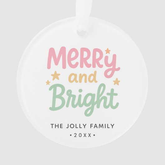 可愛い写真のクリカラフルスモダンマス オーナメント (正面)