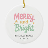 可愛い写真のクリカラフルスモダンマス セラミックオーナメント (正面)