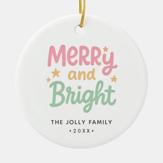 可愛い写真のクリカラフルスモダンマス セラミックオーナメント (正面)