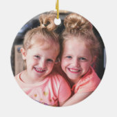 可愛い写真のクリカラフルスモダンマス セラミックオーナメント (裏面)