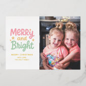 可愛い写真のクリカラフルスモダンマス 箔シーズンカード (正面)