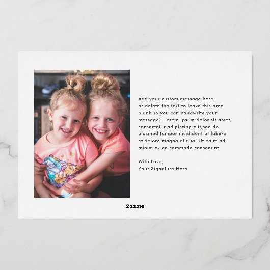 可愛い写真のクリカラフルスモダンマス 箔シーズンカード (裏面)