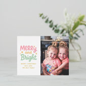 可愛い写真のクリカラフルスモダンマス 箔シーズンポストカード (立ち正面)