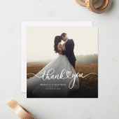 可愛い写真の手書き結婚による感謝 ノートカード (正面/裏面インサイチュ)