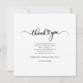 可愛い写真の手書き結婚による感謝 ノートカード (裏面)