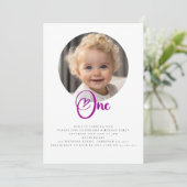 可愛い写真の最初の誕生日パーティー 招待状 (スタンド正面)