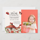 可愛い写真の私たちの小さなラディバグガール誕生日 招待状 (正面)