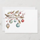 可愛い写真エレガント台本の水彩クリスマス シーズンカード (裏面)