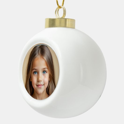 可愛い写真クリスマスのパーソナライズ セラミックボールオーナメント (右)