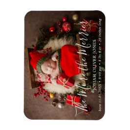 可愛い写真クリスマスホリデー誕生のお知らせ マグネット