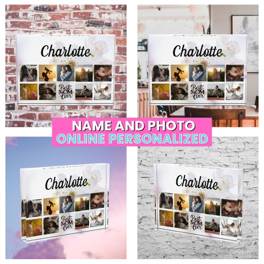 可愛い写真コラージュ最高のママエバー母記念 フォトブロック