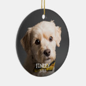 可愛い写真パーソナライズされたペットのクリスマス セラミックオーナメント (右)