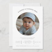 可愛い写真ミニマル生誕会 招待状 (正面)