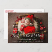 可愛い写真メリーのクリスマス誕生 案内ポストカード (正面/裏面)