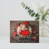 可愛い写真メリーのクリスマス誕生 案内ポストカード (スタンド正面)