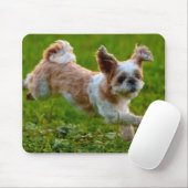 可愛い写真ランニングシーズー(犬)の頭犬 マウスパッド (マウス)
