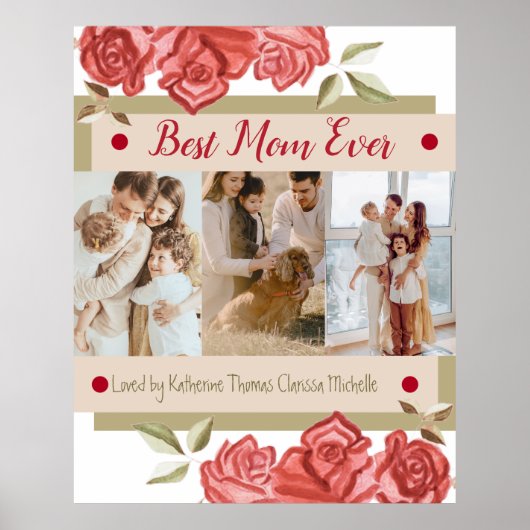 可愛い写真最高の母母の母の日写真レッジ ポスター (正面)
