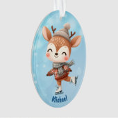 可愛い冬のトナカイの孫クリスマス オーナメント (正面)