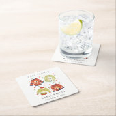 可愛い冬のハート葉の醜いセーター赤ちゃんシャワー スクエアペーパーコースター (インサイチュ)