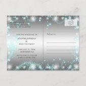 可愛い冬の結婚式は日付はがきを保存 案内ポストカード (裏面)