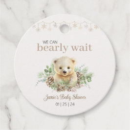 可愛い冬の赤ちゃんシャワー私たちは心から待つことができる フェイバータグ