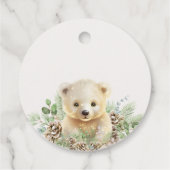 可愛い冬の赤ちゃんシャワー私たちは心から待つことができる フェイバータグ (裏面)